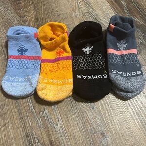 Bombas Youth Ankle Socks - Blue, Orange, Black, Gray